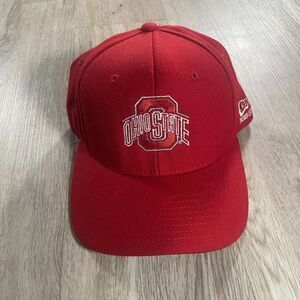 Vintage New Era Ohio State Buckeyes Snapback Hat NCAA College Football Red Cap‎